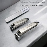 Beauty Power Nail Clippers Set 3-in-1 - Fingernail, Toenail & Glass File, Black