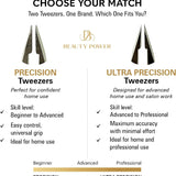 Beauty Power Precision Slant Eyebrow Tweezers - Stainless Steel - Gold