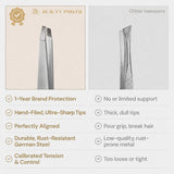 Beauty Power Precision Slant Eyebrow Tweezers - Stainless Steel - Gray