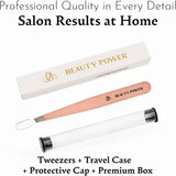 Beauty Power Precision Slant Eyebrow Tweezers - Stainless Steel - Rose Gold