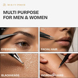 Beauty Power Ultra Precision Point Eyebrow Tweezers - Stainless Steel - Black