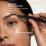 Beauty Power Ultra Precision Point Eyebrow Tweezers - Stainless Steel - Black