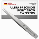Beauty Power Ultra Precision Point Eyebrow Tweezers - Stainless Steel - Gray
