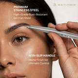 Beauty Power Ultra Precision Point Eyebrow Tweezers - Stainless Steel - Gray