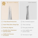Beauty Power Ultra Precision Point Eyebrow Tweezers - Stainless Steel - Gray