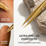 Beauty Power Ultra Precision Point Eyebrow Tweezers - Stainless Steel - Gold