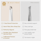 Beauty Power Precision Slant Eyebrow Tweezers - Stainless Steel - White