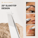 Beauty Power Precision Slant Eyebrow Tweezers - Stainless Steel - White