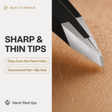 Beauty Power Precision Slant Eyebrow Tweezers - Stainless Steel - Black