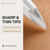 Beauty Power Precision Slant Eyebrow Tweezers - Stainless Steel - White