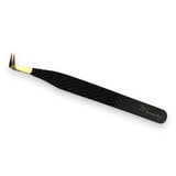 Fiber Tip Eyelash Extensions 90 Degree Boot Tweezers - Mercury