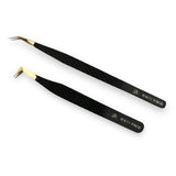 Fiber Tip Eyelash Extensions Tweezers Set of 2 - Mercury + Earth