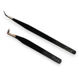 Fiber Tip Eyelash Extensions Tweezers Set of 2 - Mercury + Earth