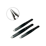 Ultra Precision Slant Eyebrow Tweezers - Set of 3