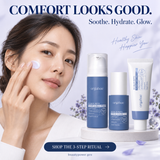 Orgahue Blue Pepti model comfort looks good applying cream