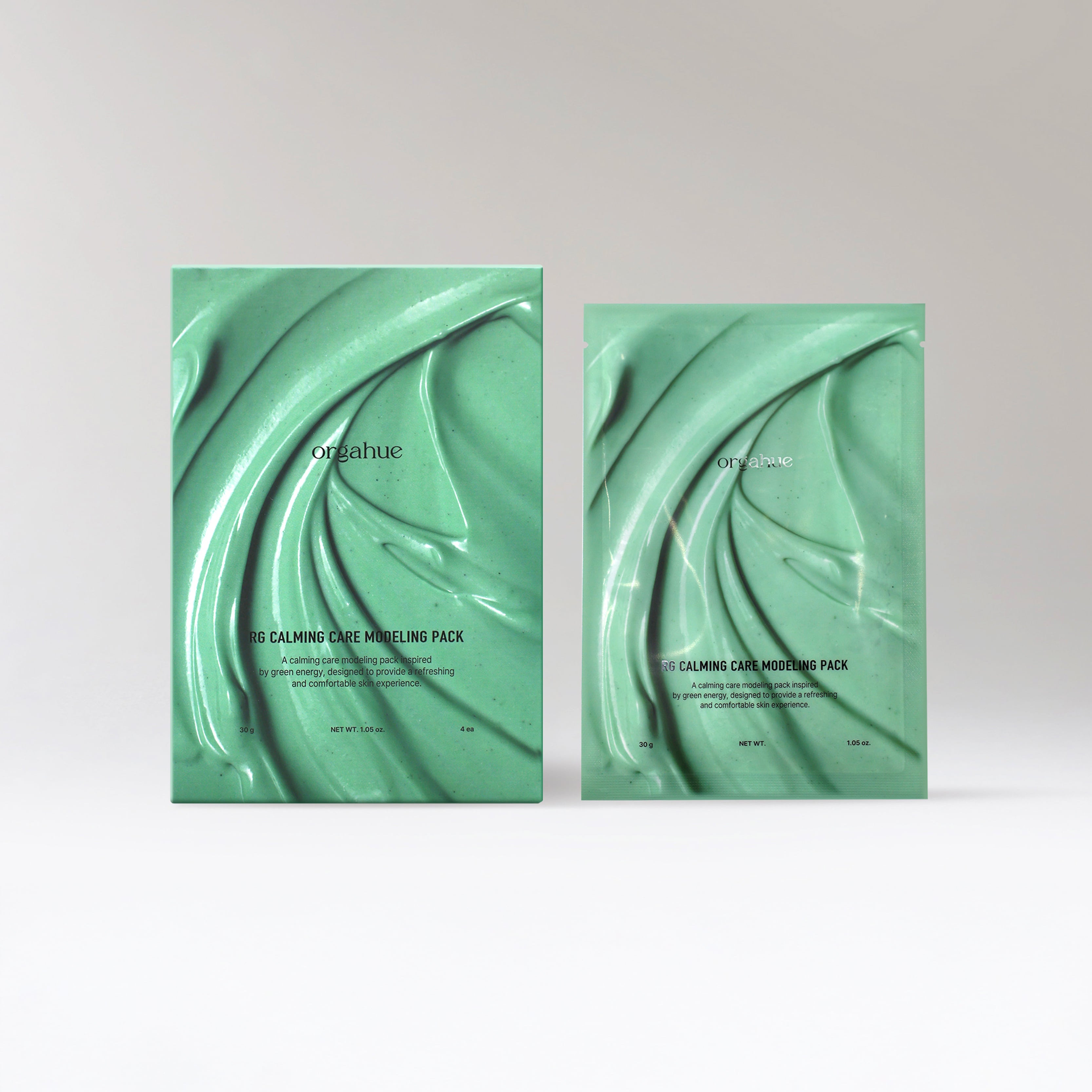 Orgahue RG Calming Care Modeling Pack box and sachet
