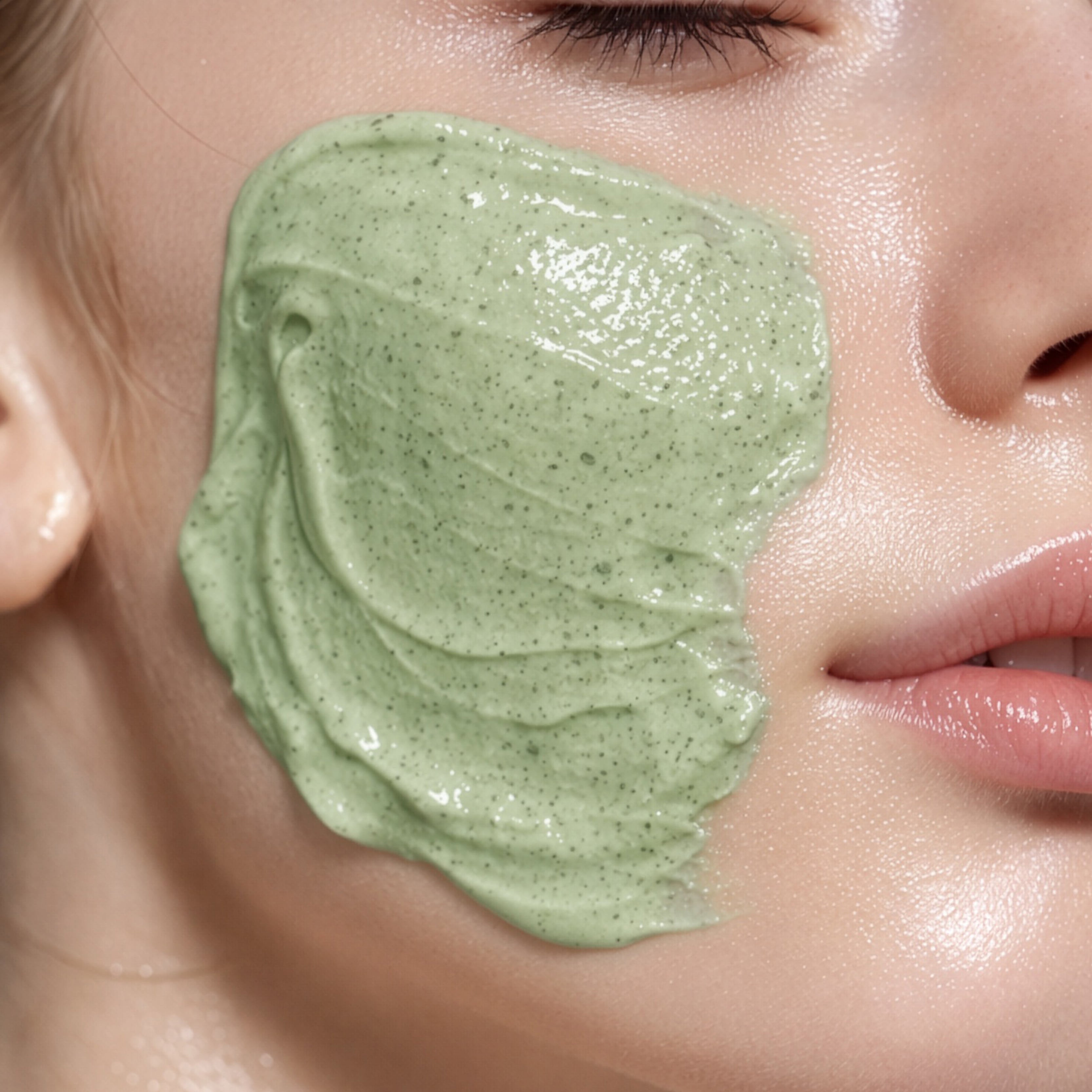 RG Calming Care modeling mask on skin