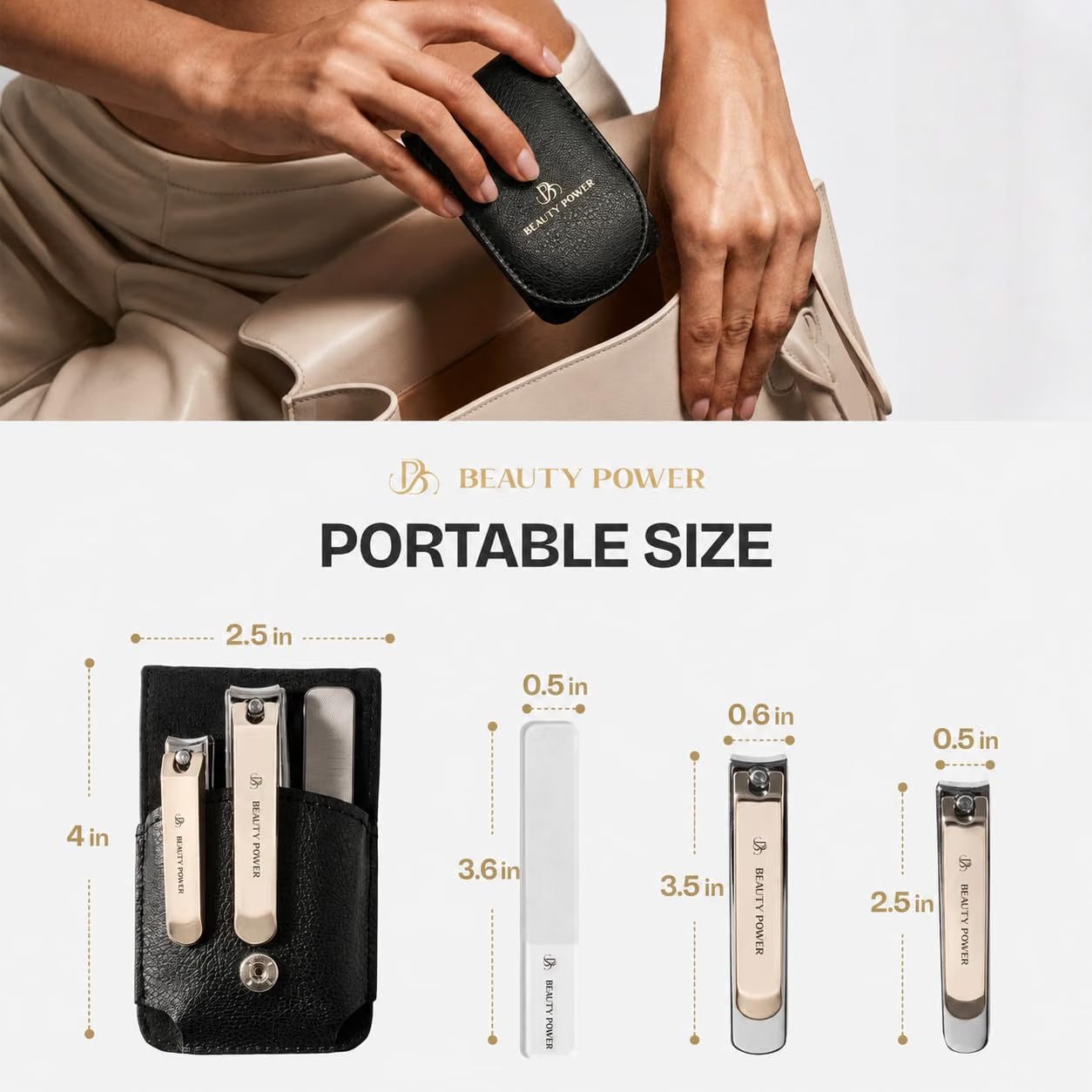 Beauty Power Nail Clippers Set 3-in-1 - Black - image 5