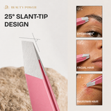 [AMAZON SALE - LAST CHANCE - WHILE SUPPLIES LAST] Precision Slant Eyebrow Tweezers - Pink