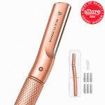 Beauty Power Eyebrow Razor with 6 Blades and Travel Case - Rose Gold