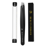 Professional Ultra Precision Slant Eyebrow Tweezers Black